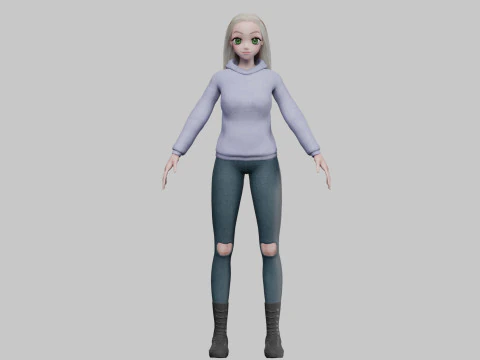 Teen cute girl V32932 3D Model