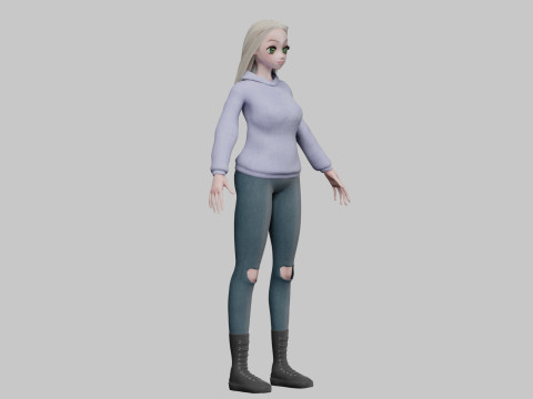 Teen cute girl V32932 3D Модель