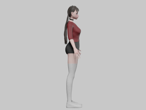 Young anime girl V30053 3D 模型