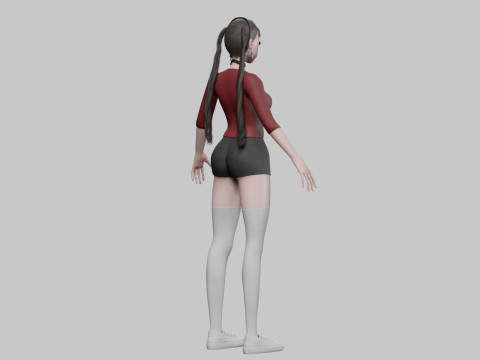 Young anime girl V30053 3D 模型