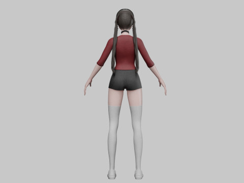 Young anime girl V30053 3D 模型