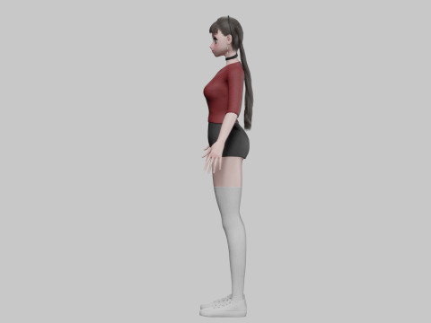 Young anime girl V30053 3D 模型