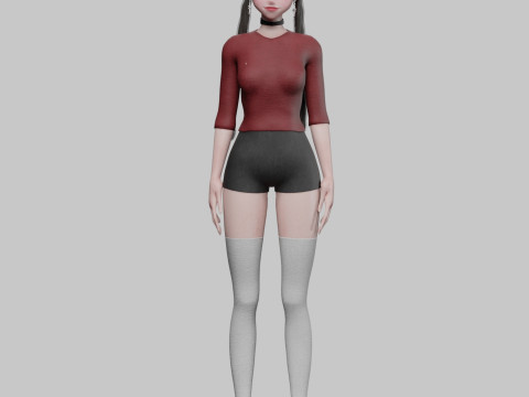 Young anime girl V30053 3D 模型