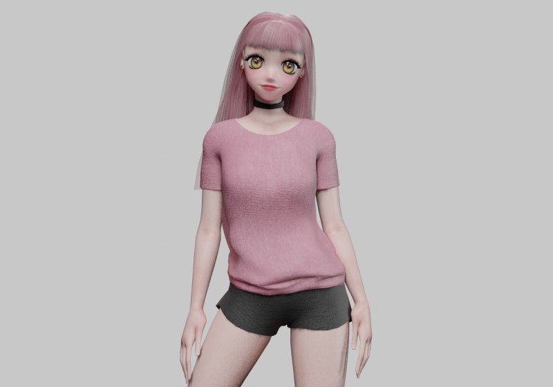 Young cute girl V30640 Modelo 3D .c4d .max .obj .3ds .fbx .stl .blend 