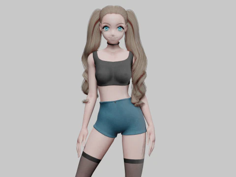 Anime Basic girl V36995 3D Model