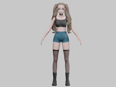 Anime Basic girl V36995 3D Модель