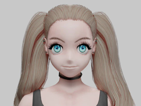 Anime Basic girl V36995 3D Model