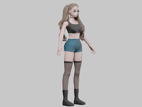 Anime Basic girl V36995 3D Модель