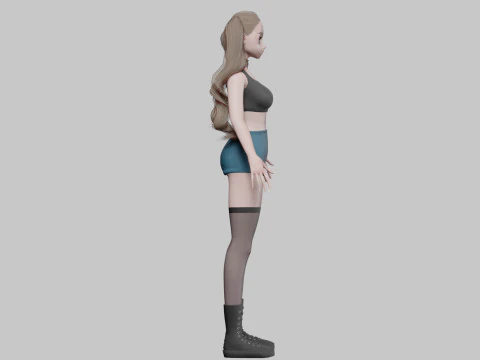 Anime Basic girl V36995 3D Model