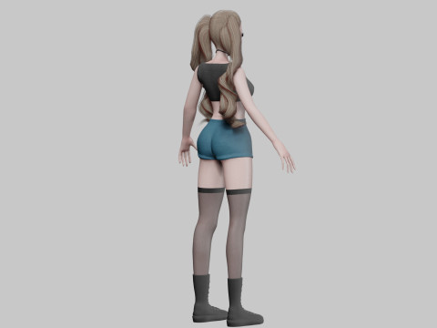 Anime Basic girl V36995 3D Модель