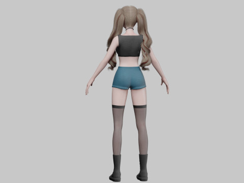Anime Basic girl V36995 3D Модель