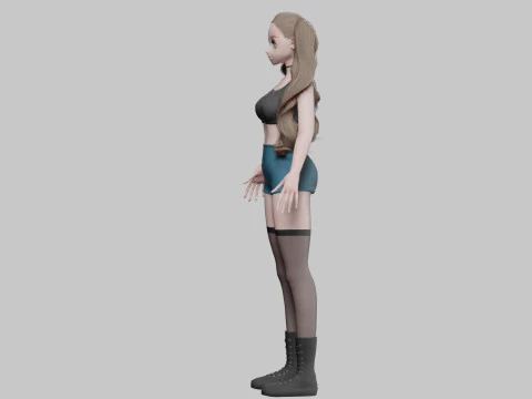 Anime Basic girl V36995 3D Model
