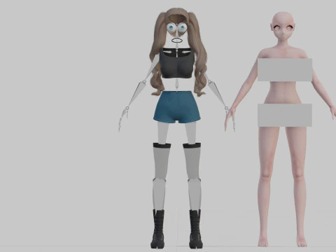Anime Basic girl V36995 3D Model