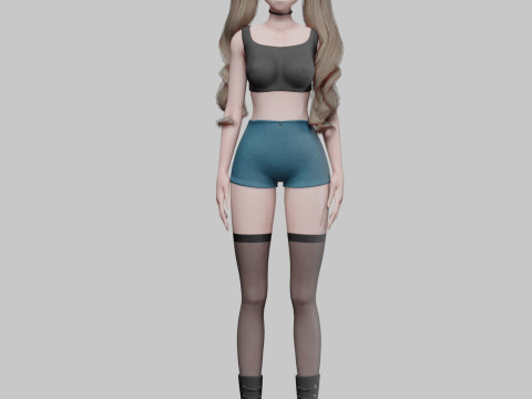 Anime Basic girl V36995 3D Модель