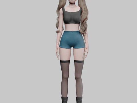 Anime Basic girl V36995 3D Model