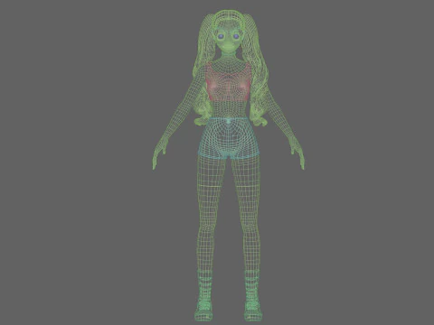 Anime Basic girl V36995 3D Model