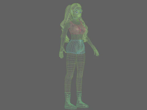Anime Basic girl V36995 3D Model