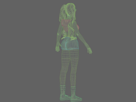 Anime Basic girl V36995 3D Модель