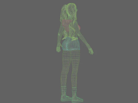 Anime Basic girl V36995 3D Model