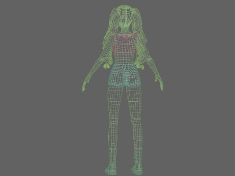 Anime Basic girl V36995 3D Model