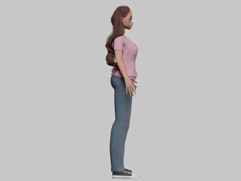 Anime Beautiful girl V34574 3D Model