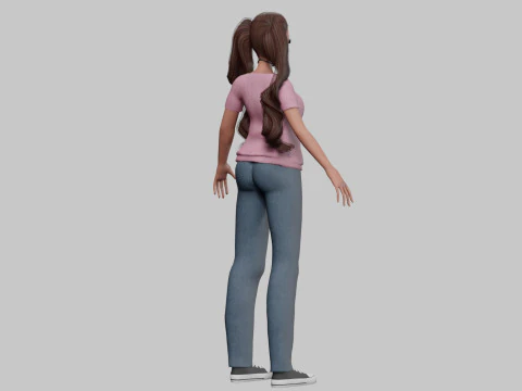 Anime Beautiful girl V34574 3D Model