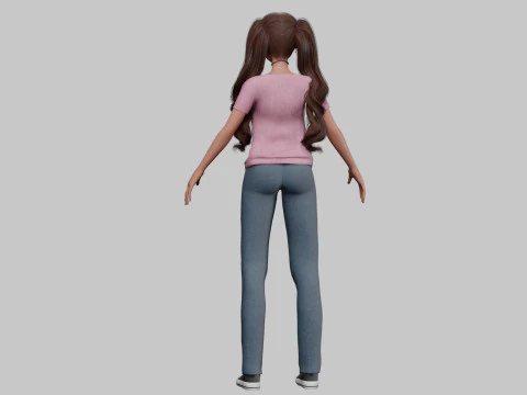 Anime Beautiful girl V34574 3D Model