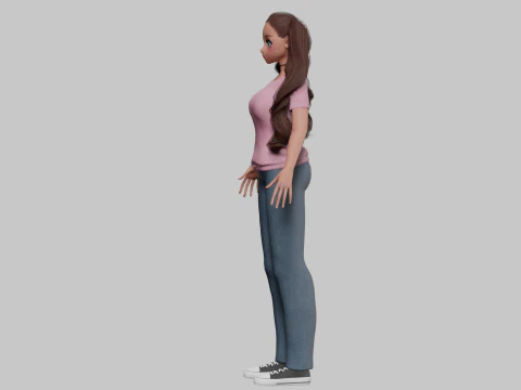 Anime Beautiful girl V34574 3D Model