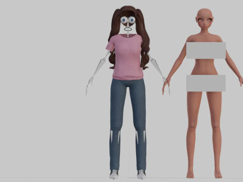 Anime Beautiful girl V34574 3D Model