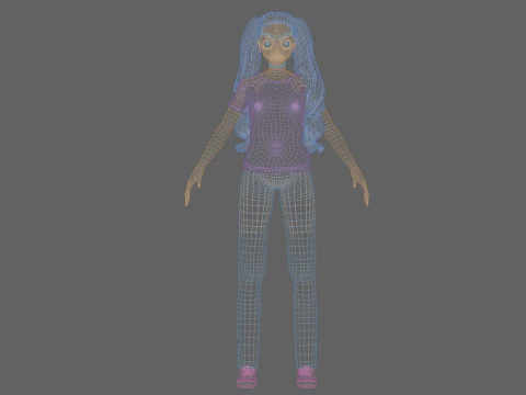 Anime Beautiful girl V34574 3D Model