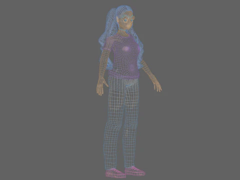 Anime Beautiful girl V34574 3D Model
