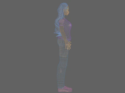 Anime Beautiful girl V34574 3D Model