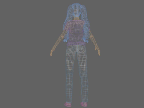 Anime Beautiful girl V34574 3D Model