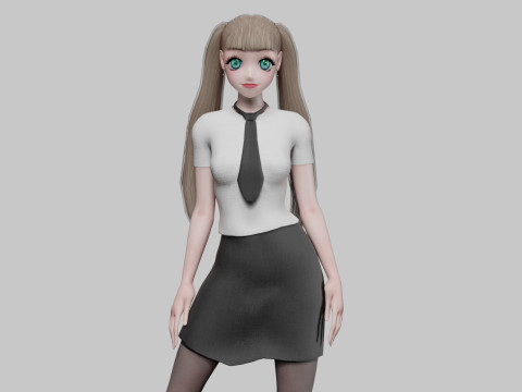 Anime Cartoon girl V23829 3D Model
