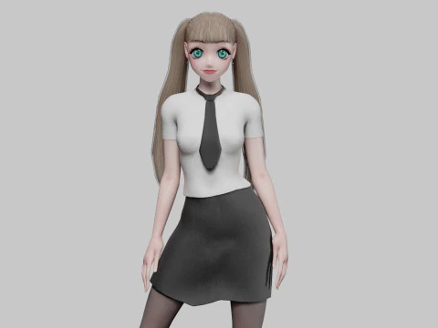 Anime Cartoon girl V23829 3D Model