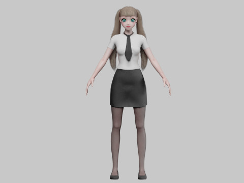 Anime Cartoon girl V23829 3D Model
