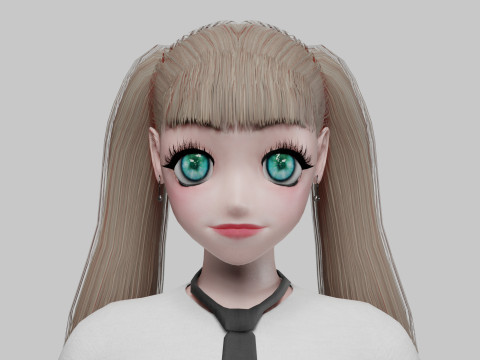 Anime Cartoon girl V23829 3D Model