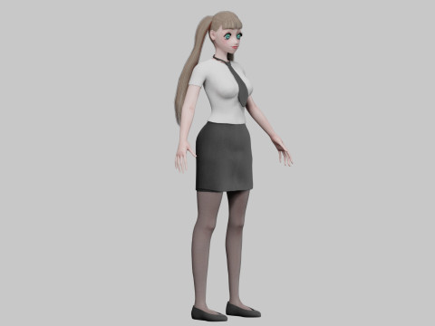 Anime Cartoon girl V23829 3D Model