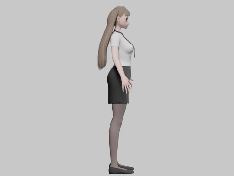 Anime Cartoon girl V23829 3D Model