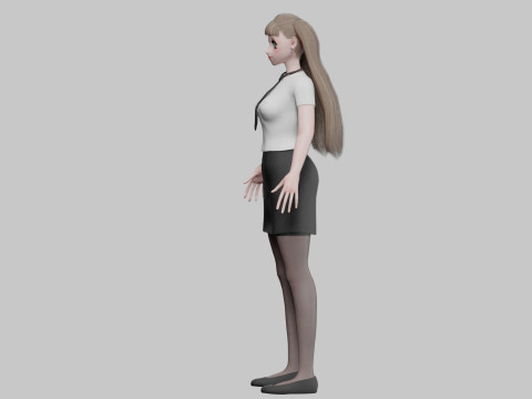 Anime Cartoon girl V23829 3D Model