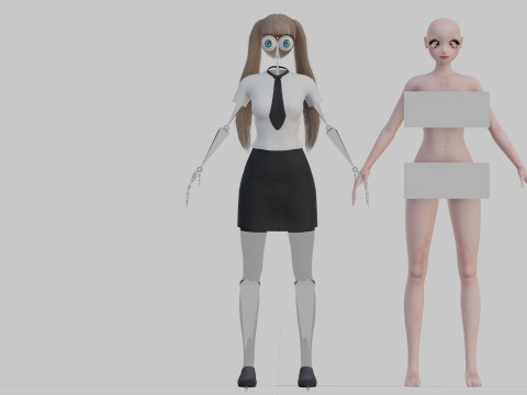 Anime Cartoon girl V23829 3D Model