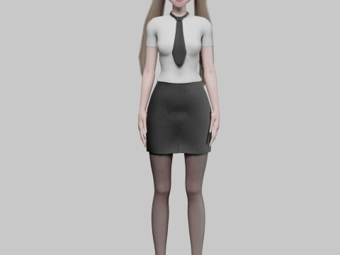 Anime Cartoon girl V23829 3D Model