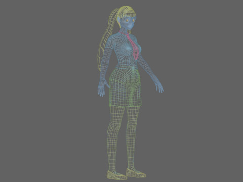 Anime Cartoon girl V23829 3D Model