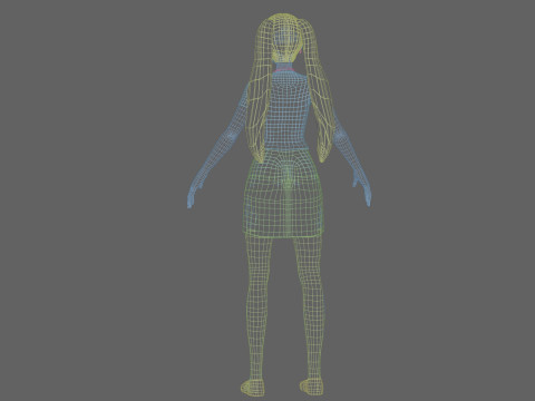 Anime Cartoon girl V23829 3D Model