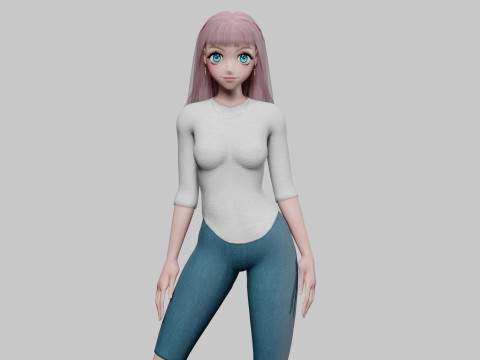 Anime classic girl V31771 Modelo 3D