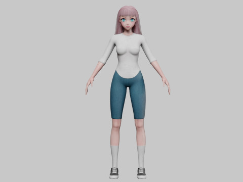 Anime classic girl V31771 3Dモデル