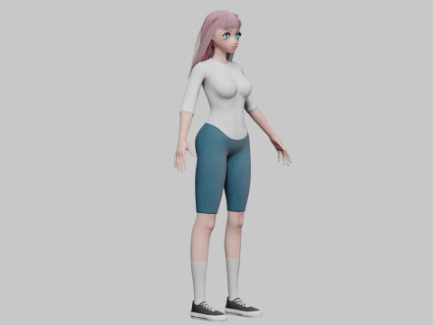 Anime classic girl V31771 3Dモデル