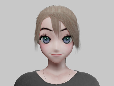 Anime cool girl V22224 3Dモデル