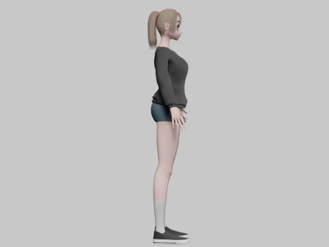 Anime cool girl V22224 3Dモデル