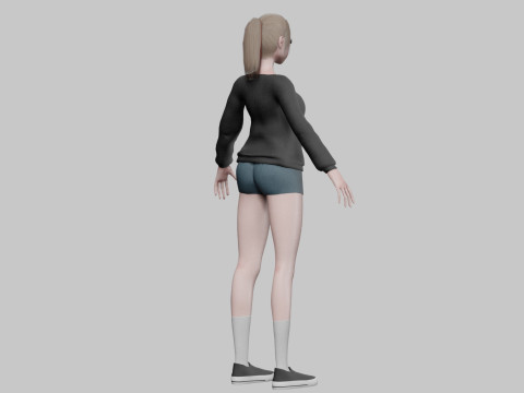 Anime cool girl V22224 3Dモデル